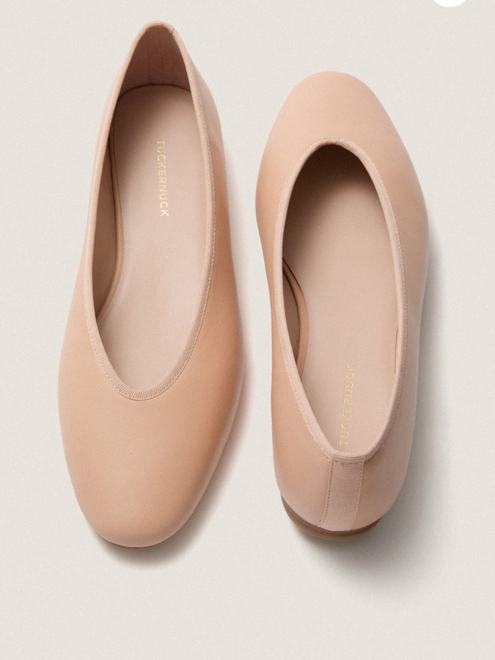 Tuckernuck Ballet Pink Leather Nina Flats Nude Size 7 - Picture 2 of 10